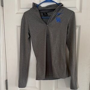 Nike Gray Quarter-Zip Pullover with Blue UK Logo